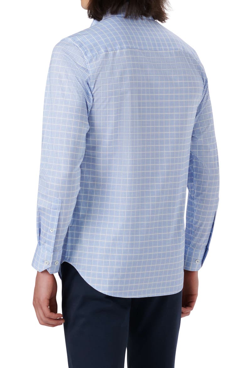 OoohCotton® Grid Button-Down Shirt, Alternate, color, SKY