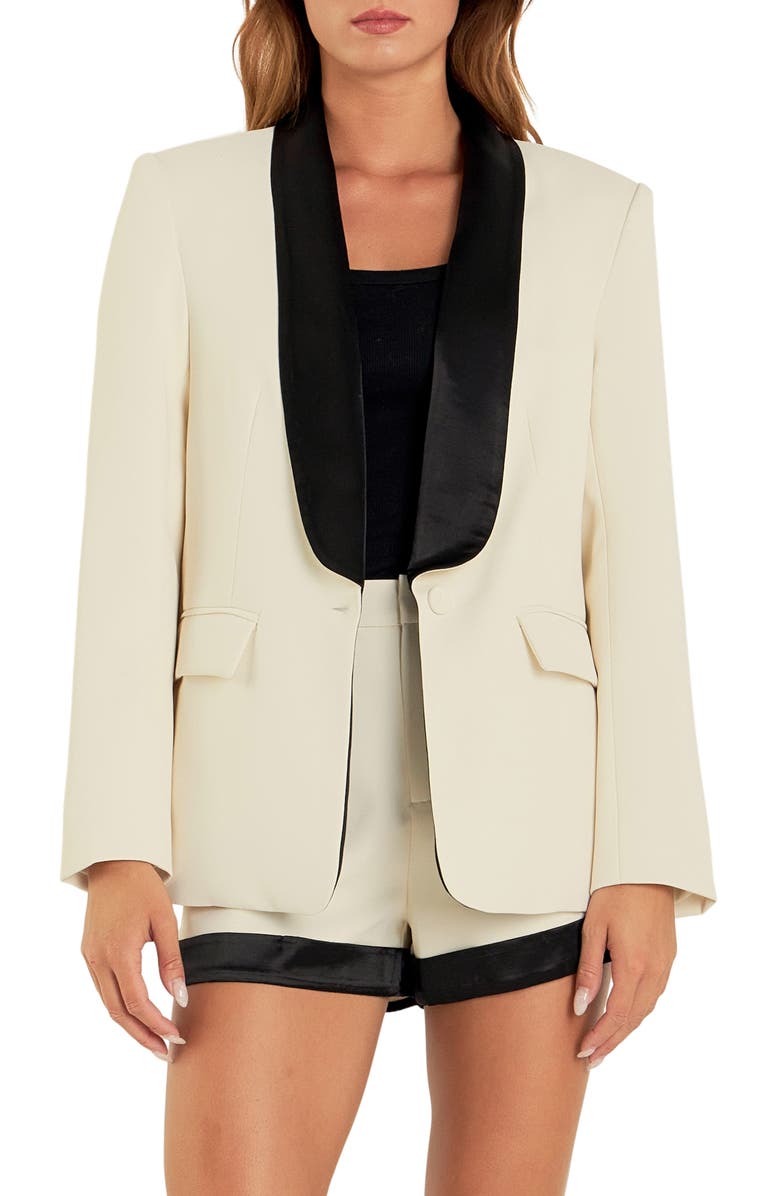 Endless Rose Satin Lapel Blazer, Main, color, 