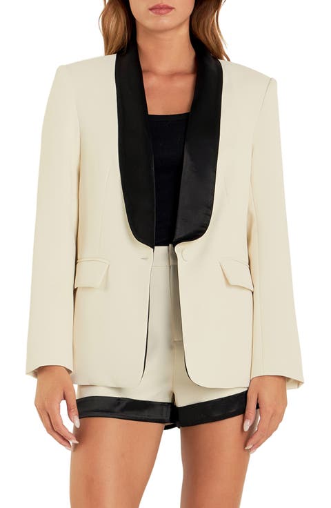 Satin Lapel Blazer