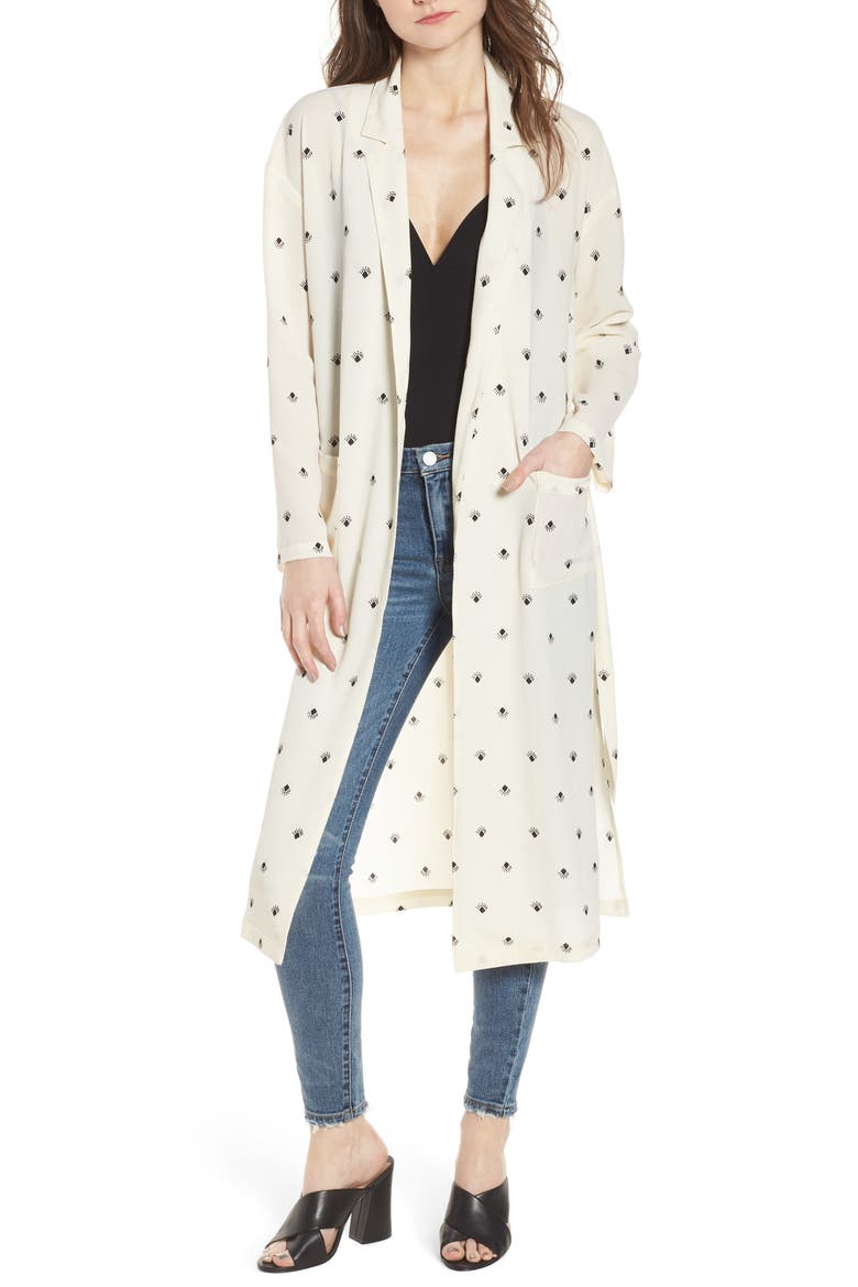 Print Duster, Main, color, IVORY SKETCH DIAMOND SPACED