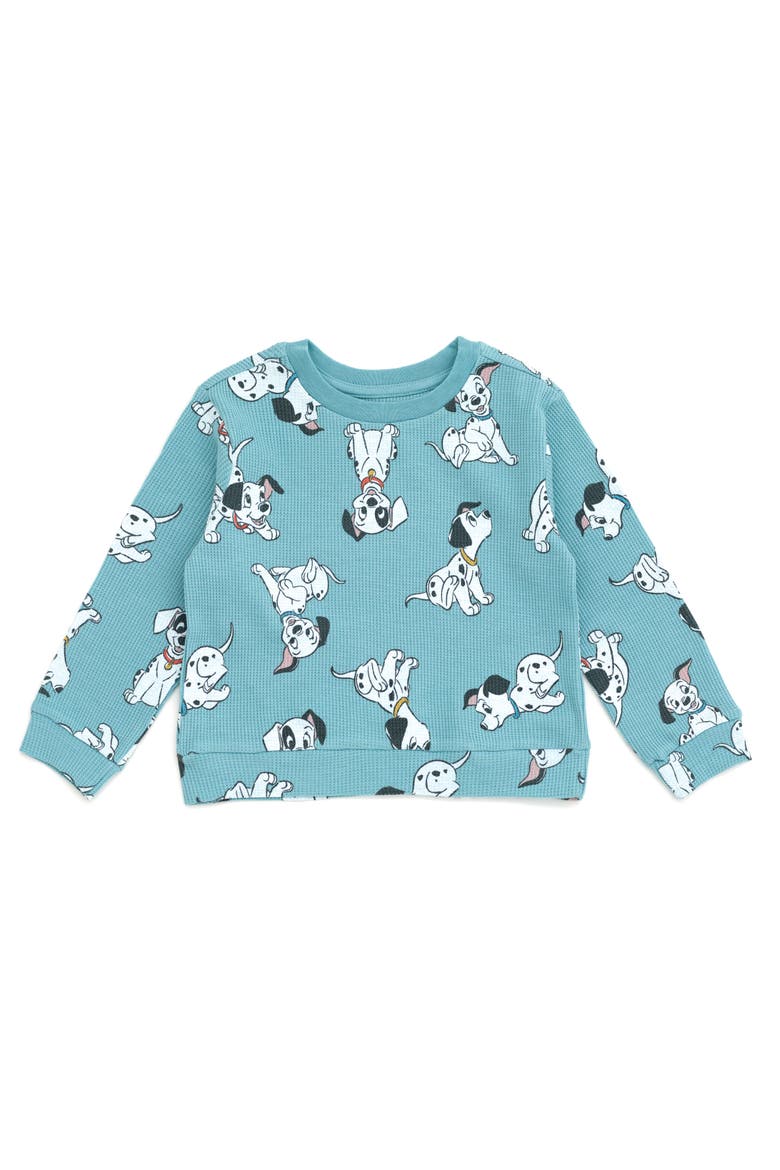 101 Dalmatians Loungewear 2-Piece Sweatshirt and Pants Set, Alternate, color, Dalmatians Sage Green