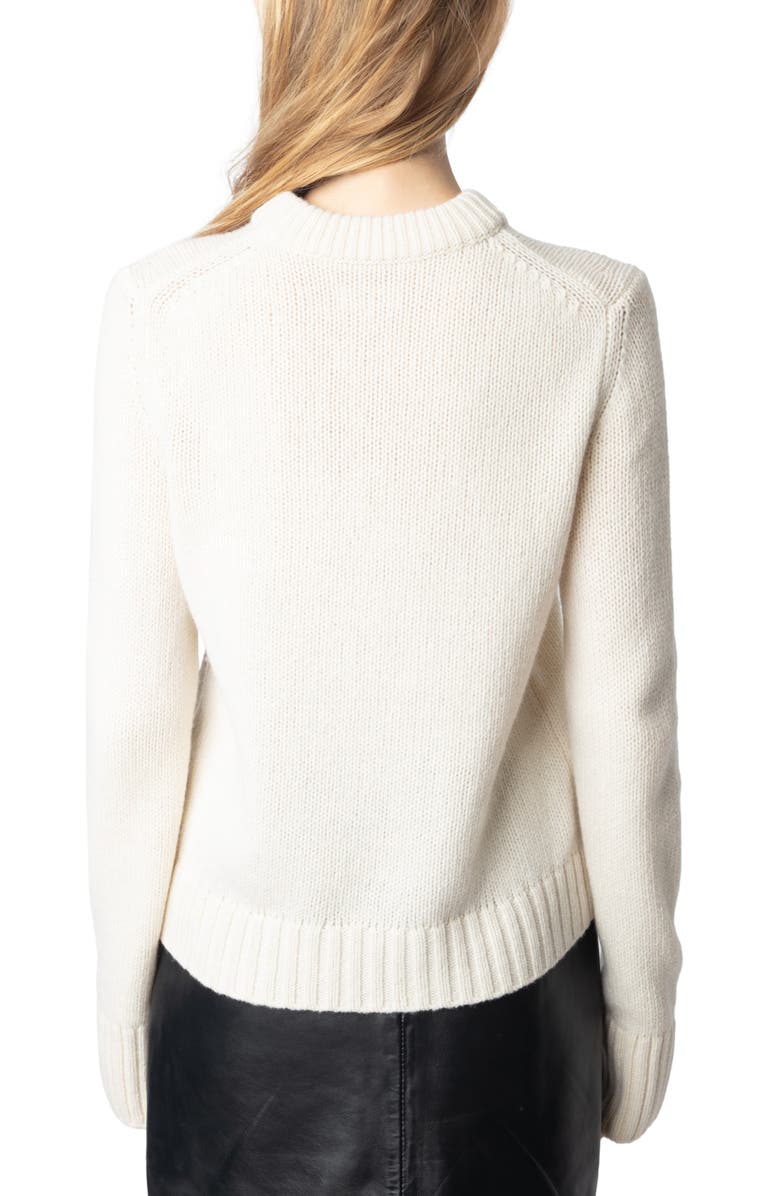 Zadig & Voltaire Malty Heart Intarsia Merino Wool Sweater, Alternate, color, 