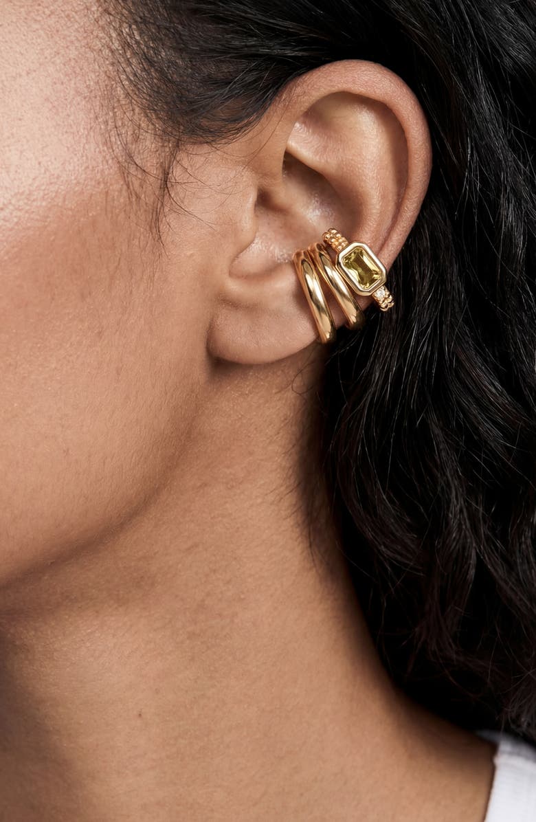 Ettika Single Cluster Ear Cuff, Alternate, color, Peridot