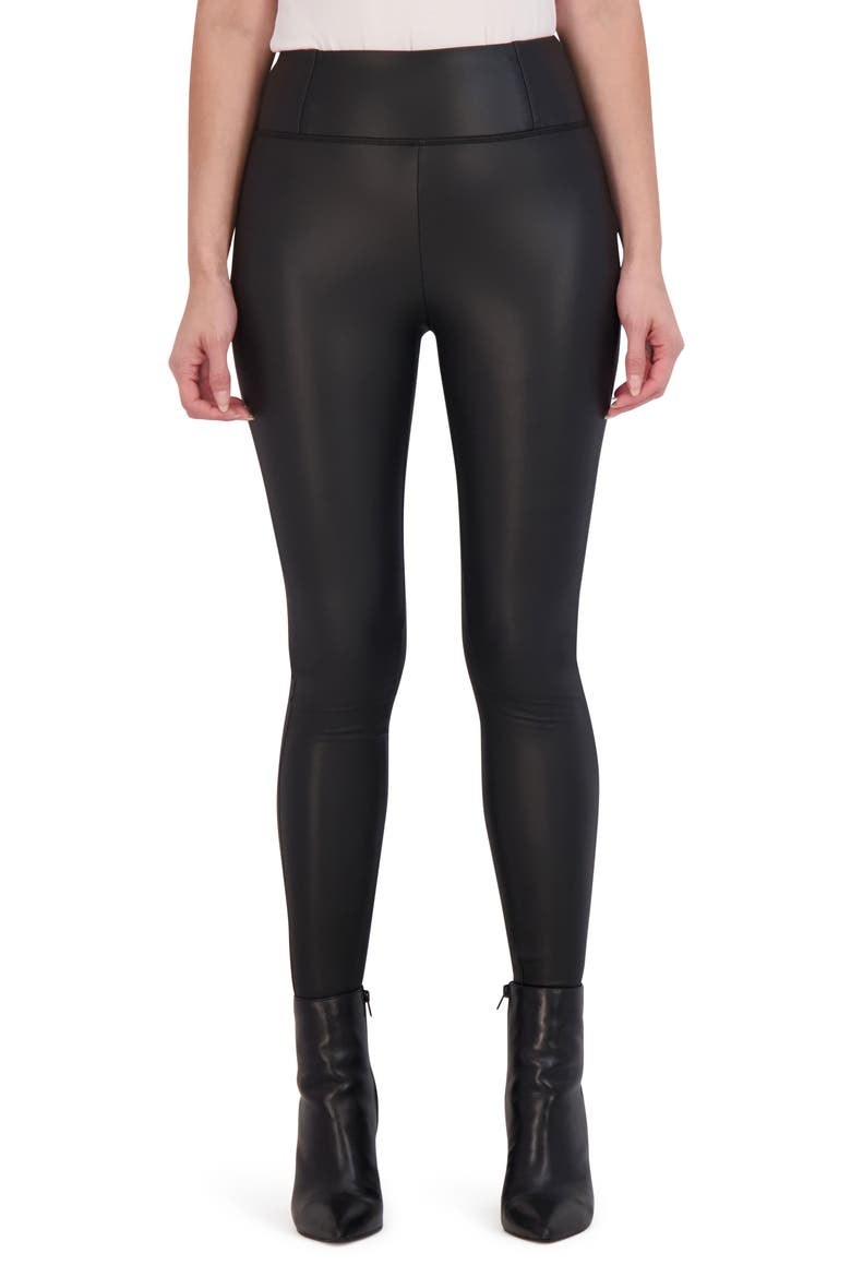Faux Leather Leggings, Main, color, BLACK