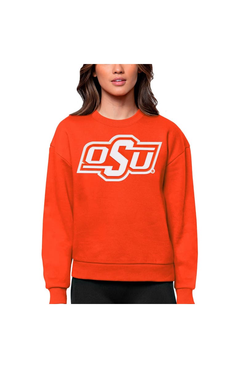 ANTIGUA Women's Antigua Orange Oklahoma State Cowboys Victory Crewneck Pullover Sweatshirt, Main, color, 
