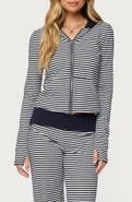 EDIKTED Meggy Colorblock Stripe Zip Hoodie