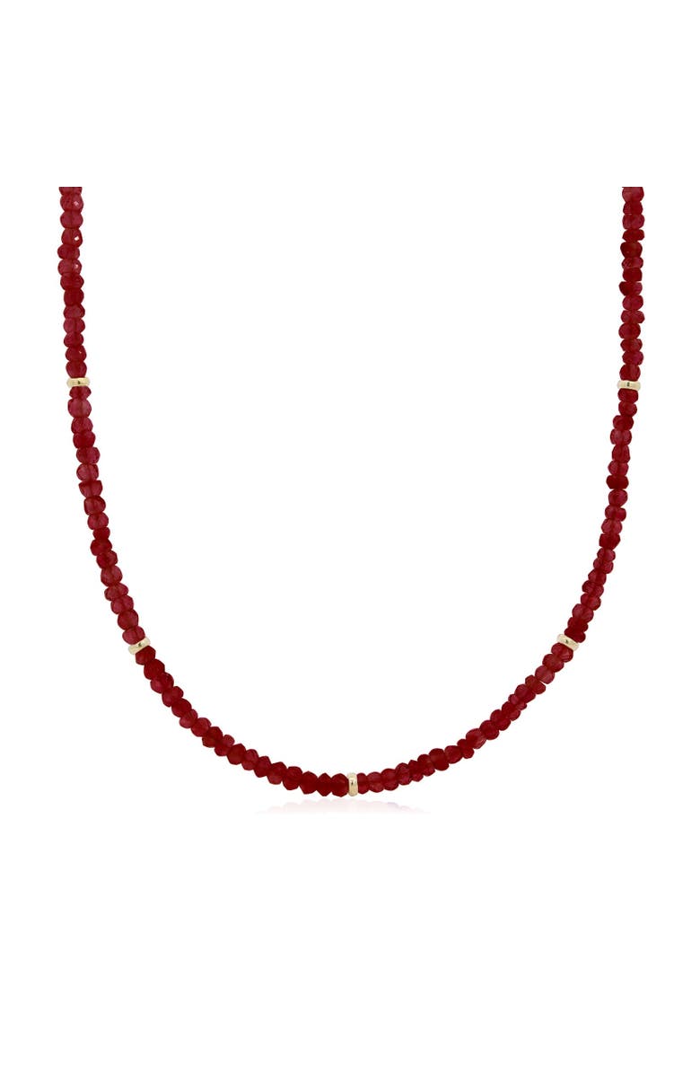 The Lovery Fine Jewelry Garnet Bead Necklace, Main, color, Garnet
