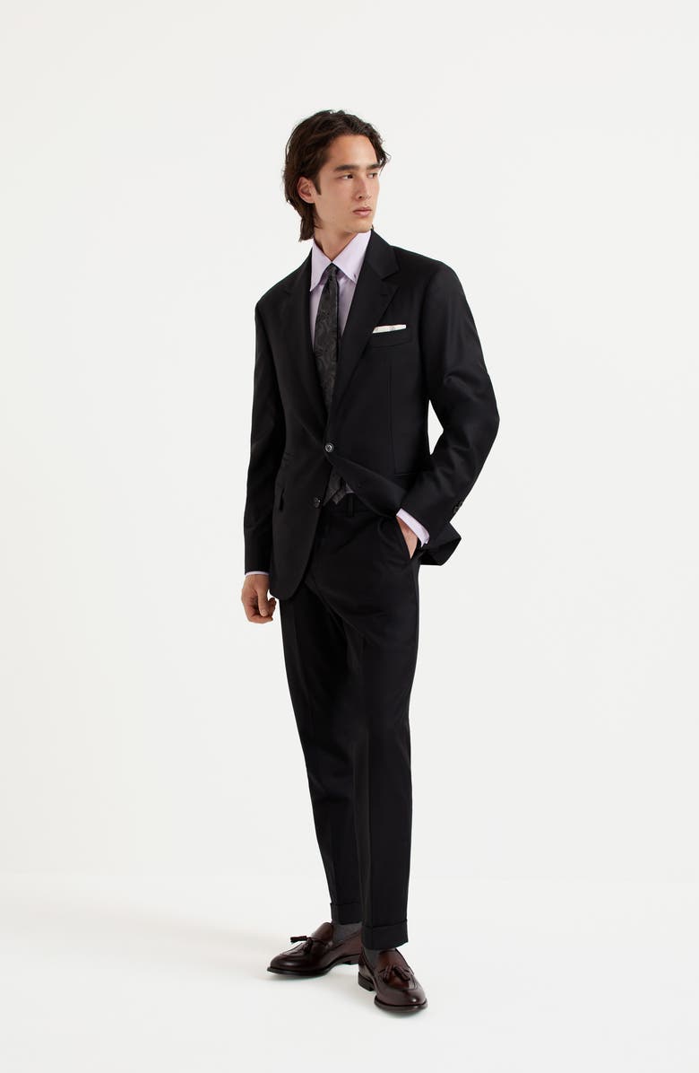 Brunello Cucinelli Super 150s virgin wool four season batavia twill blazer, Alternate, color,