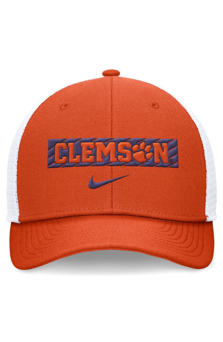 Nike Men's Nike Orange/White Clemson Tigers 2024 Sideline Trucker Adjustable Hat, Alternate, color, Orange