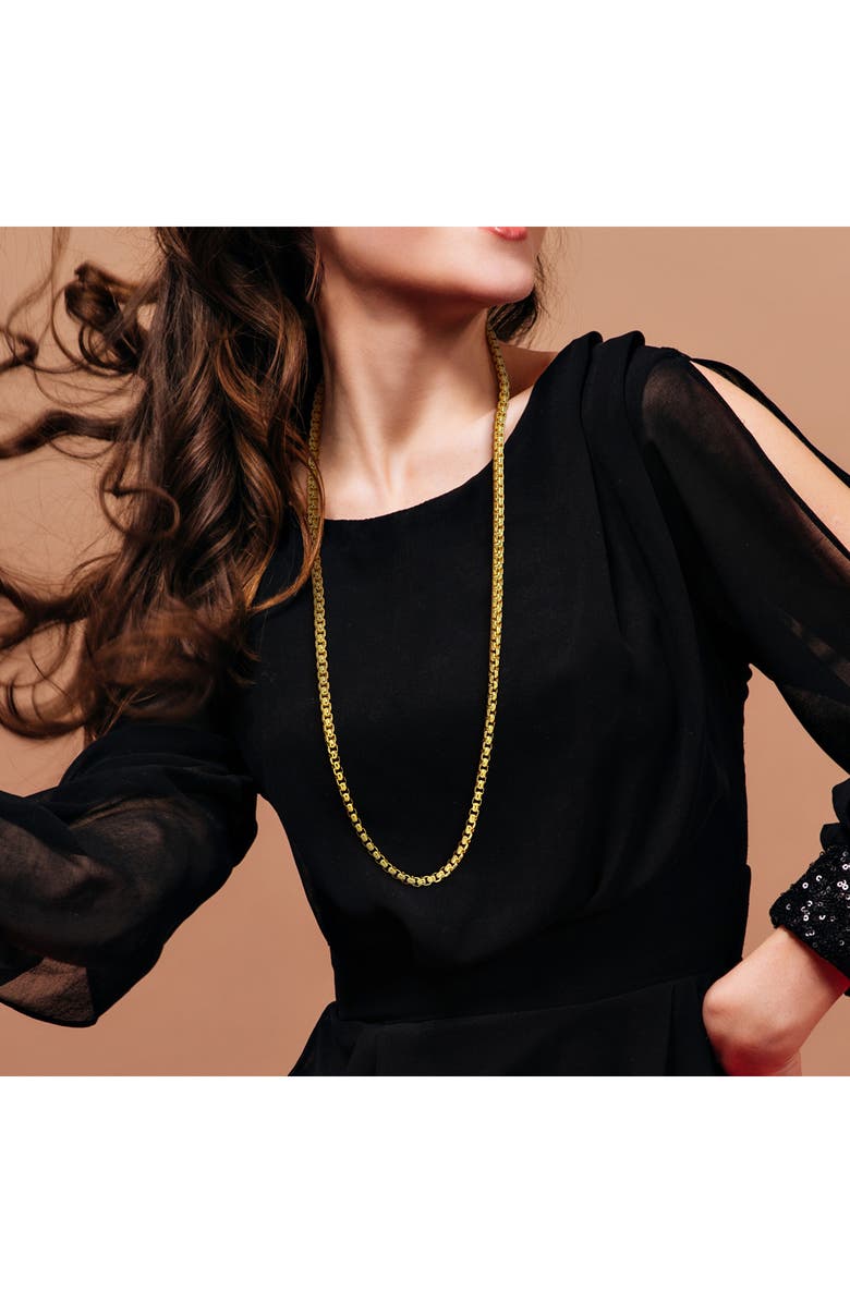 DELMAR Box Link Chain Necklace, Alternate, color, Gold