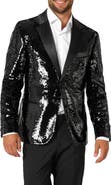OppoSuits Brilliant Black Sequin Embellished Dinner Jacket