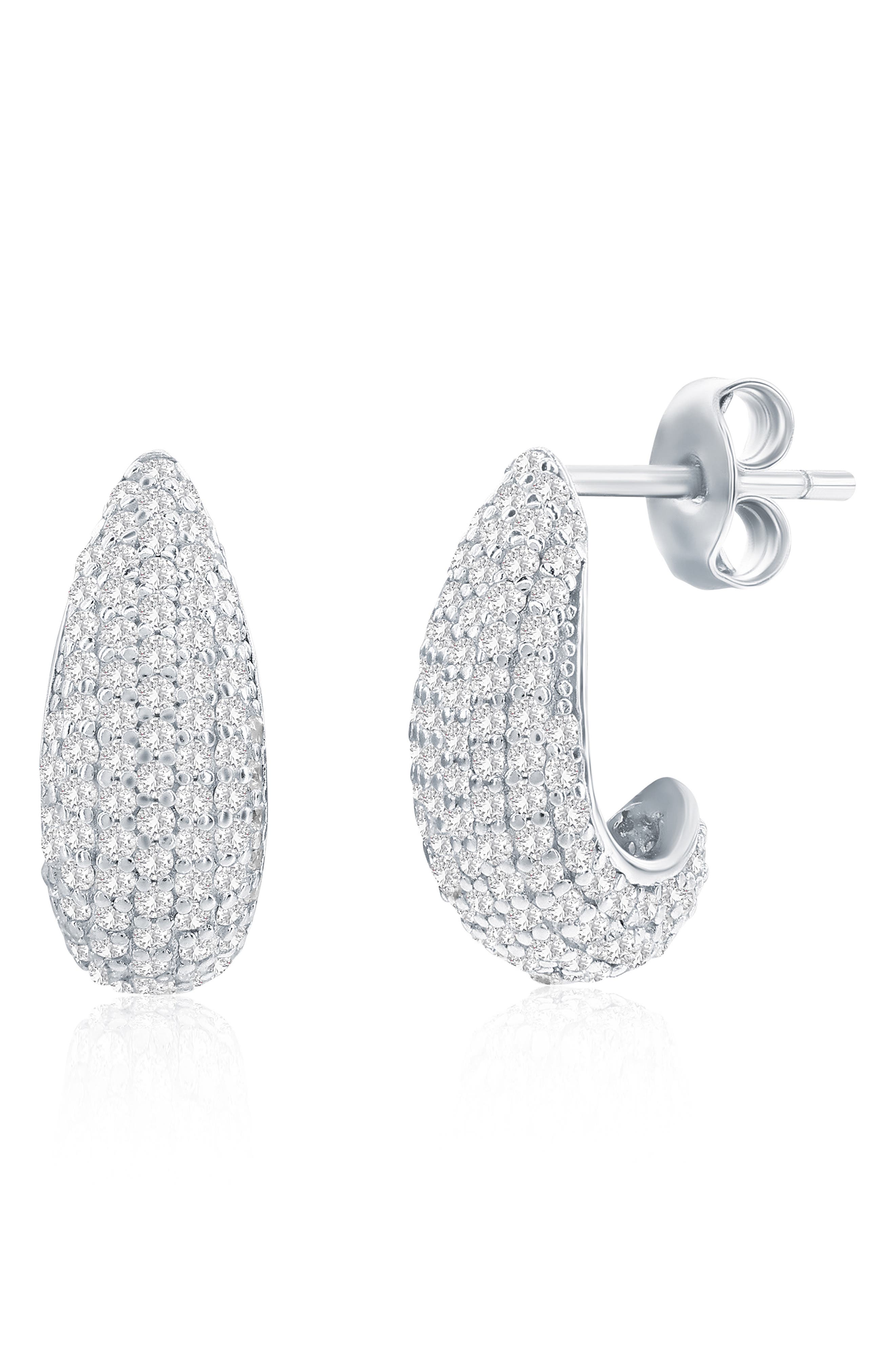 SIMONA Pavé Cubic Zirconia Huggie Hoop Earrings