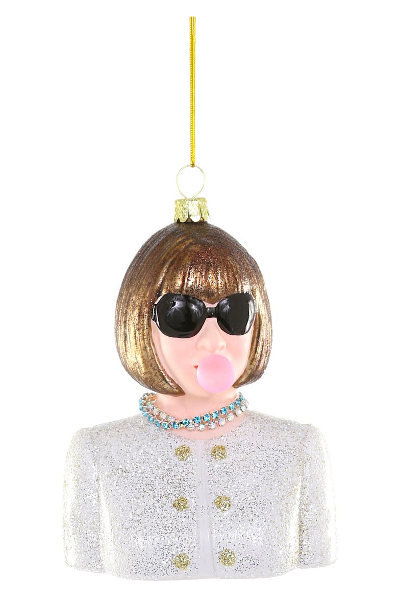 Anna Wintour Glass Ornament, Main, color, MULTI