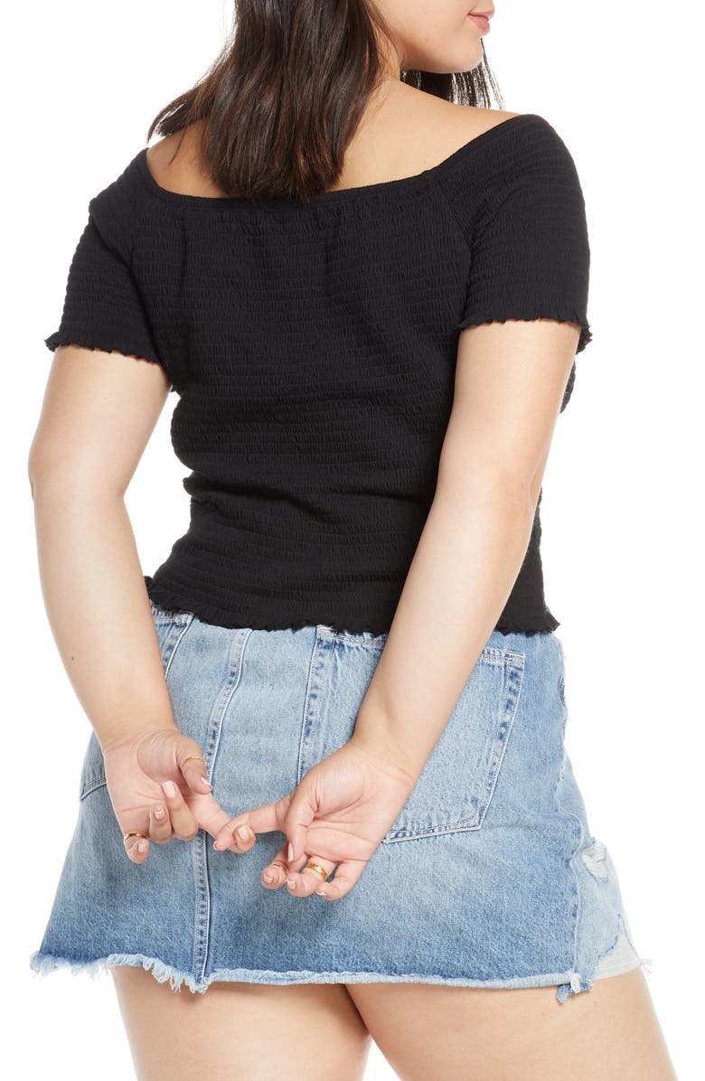 BP. Smocked Off The Shoulder Top, Alternate, color, 