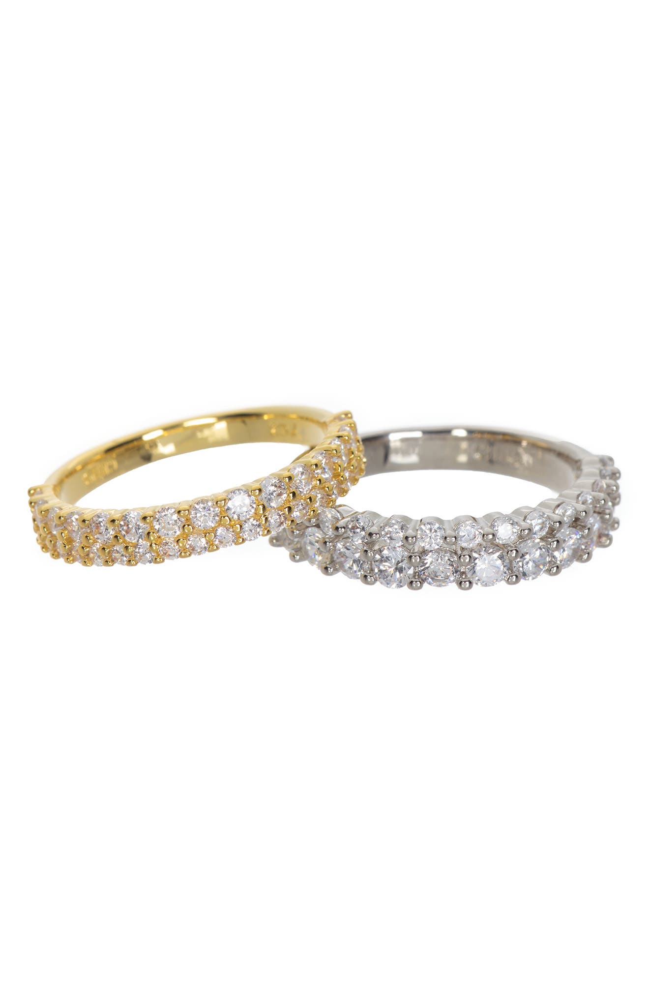 NORDSTROM RACK Two-Tone Pavé CZ Ring Set
