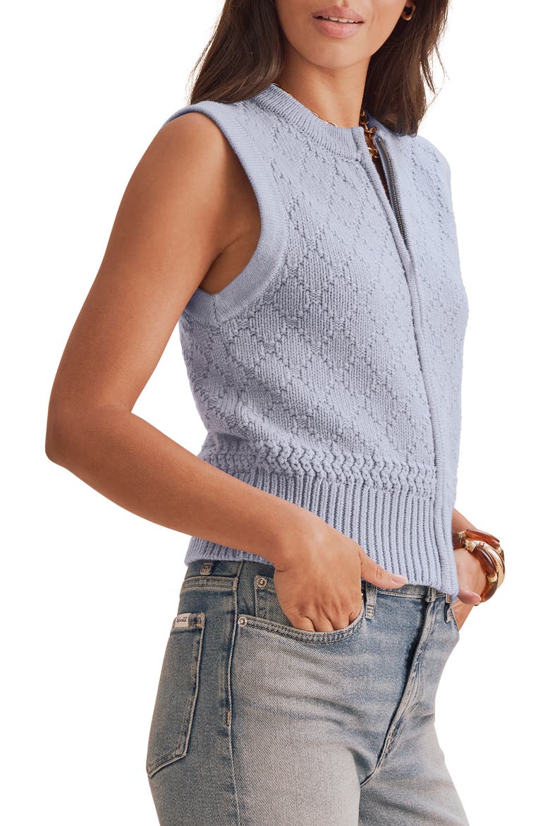 Benson Zip Sweater Vest, Alternate, color, BLUE MIST