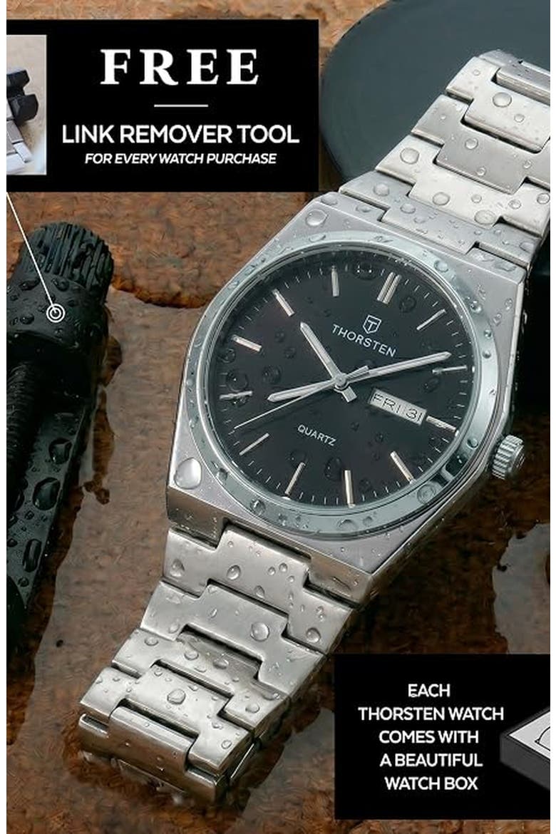 Professional Bracelet Watch, Alternate, color, Black / Silver