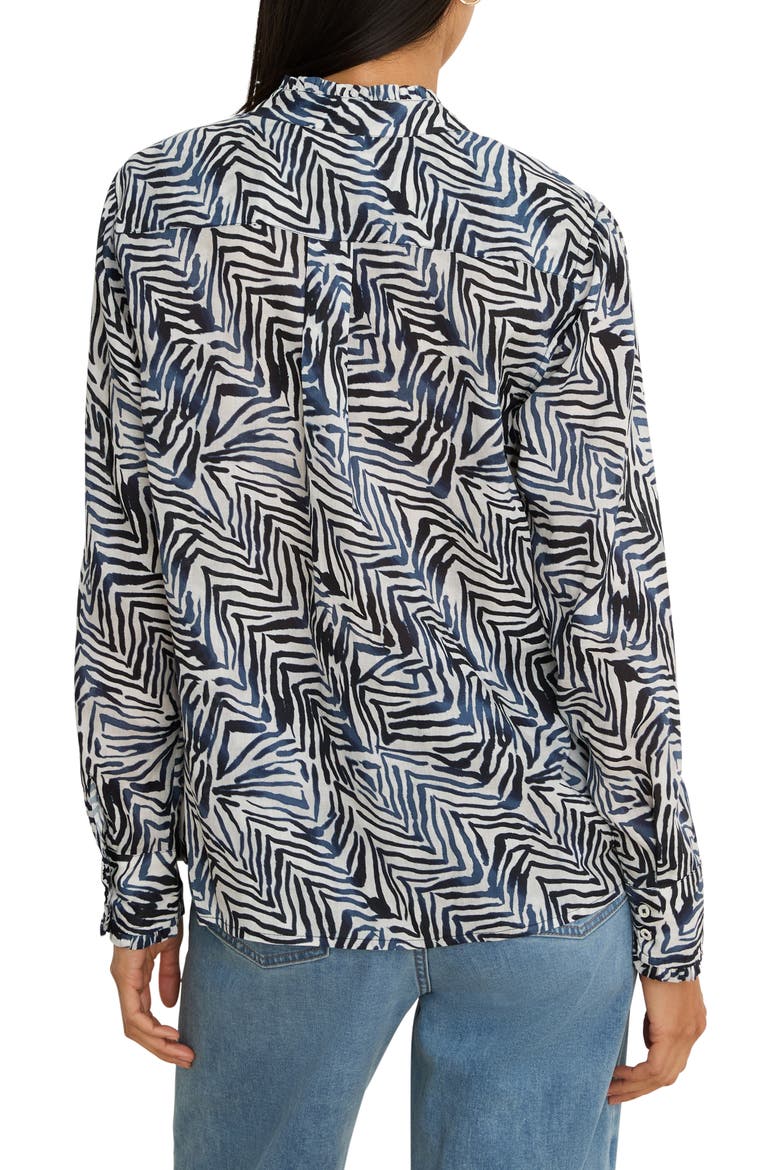 Inked Lines Button-Up Shirt, Alternate, color, INDIGO MULTI