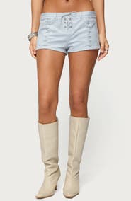 EDIKTED Sloane Faux Suede Micro Shorts