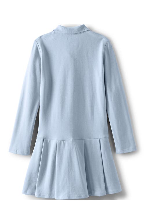 LANDS' END LANDS' END GIRLS LONG SLEEVE MESH PLEATED POLO DRESS