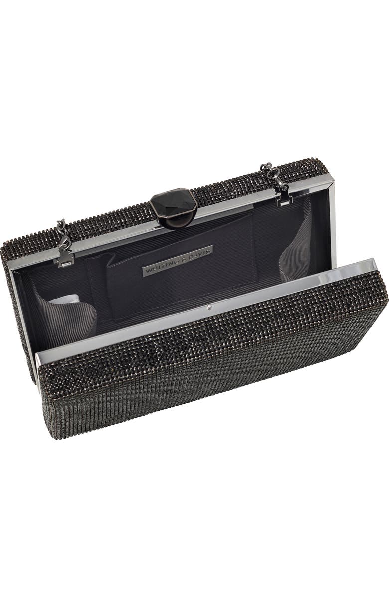 Whiting & Davis Olivia Crystal Top Minaudiere, Alternate, color, Black