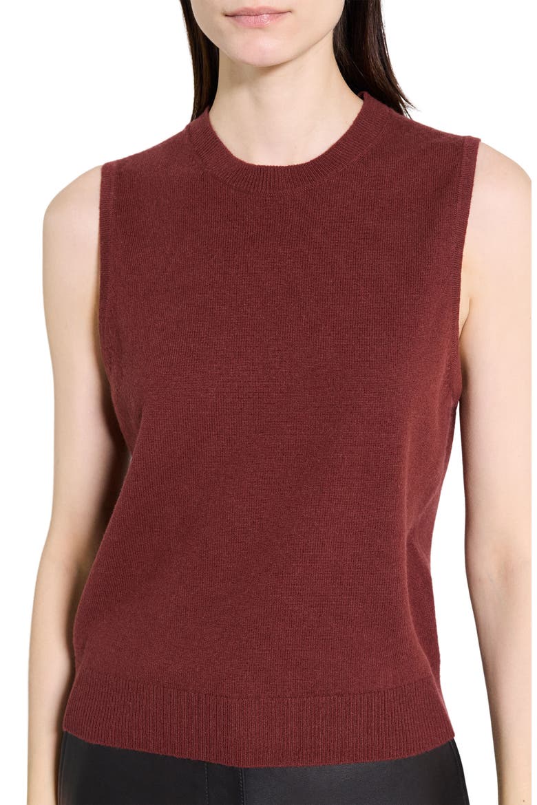 Cashmere Sleeveless Sweater, Alternate, color, OXBLOOD RED - 2PY