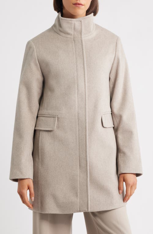 Fleurette Zoey Stand Collar Wool Car Coat in Beach 
