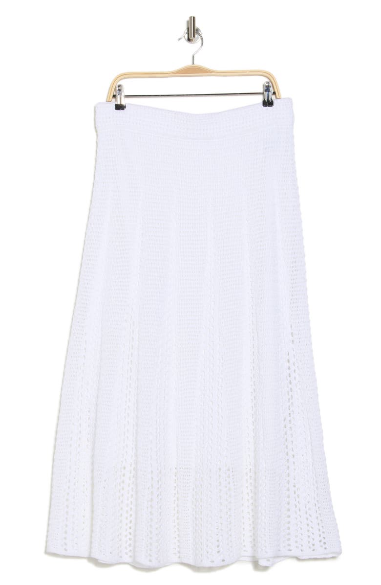 Vince Godet Organic Cotton Crochet Skirt, Alternate, color, Optic White
