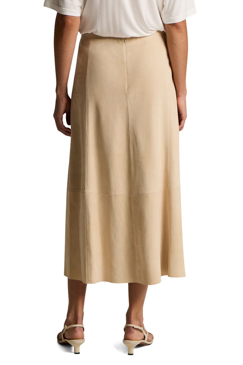 Paneled Suede Skirt, Alternate, color, SAND BEIGE