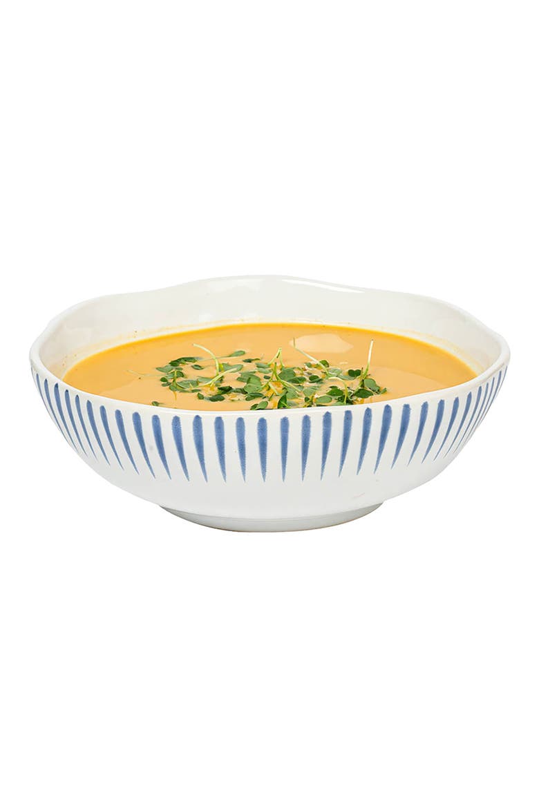 Sitio Stripe Coupé Bowl, Alternate, color, WHITEWASH/ DELFT BLUE