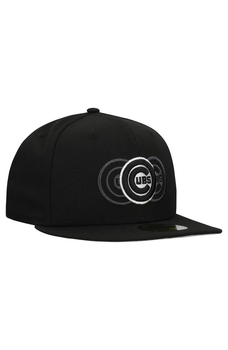 New Era Men's New Era Black Chicago Cubs Tri-Hit 59FIFTY Fitted Hat, Alternate, color, Black