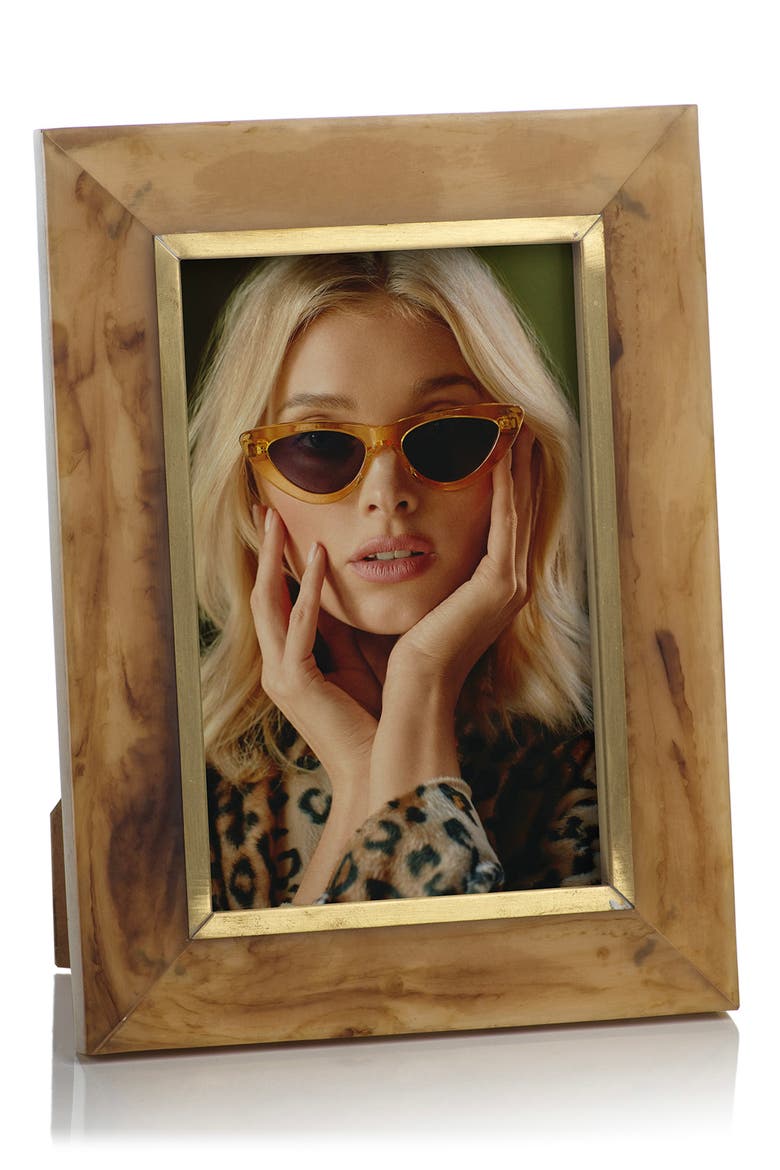 Horn Inlay Picture Frame, Main, color, BROWN