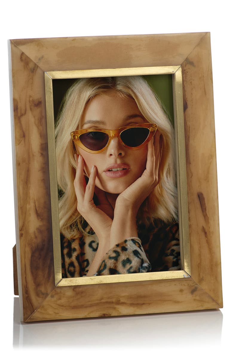 Zodax Horn Inlay Picture Frame, Main, color, Brown