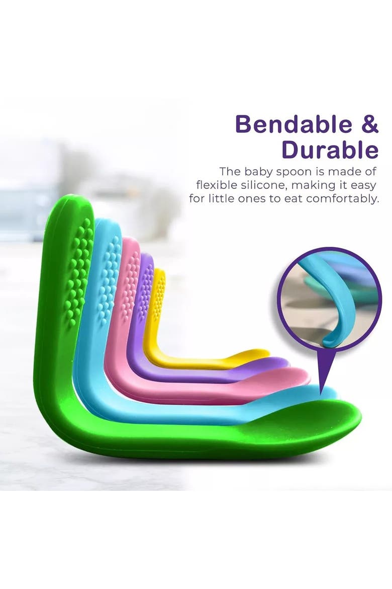 Silicone Baby Feeding Spoon Set 5 Piece, Alternate, color, Lavender Dream