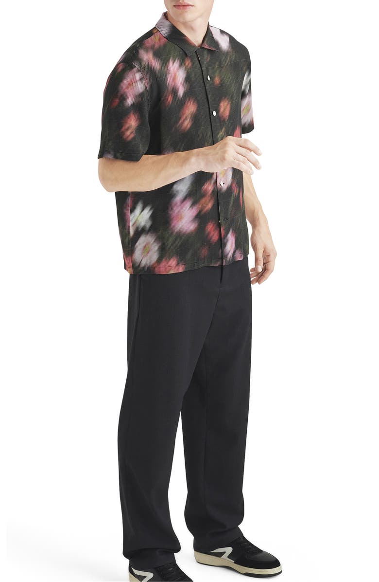 rag & bone Avery Blurred Floral Print Short Sleeve Button-Up Shirt, Alternate, color, 
