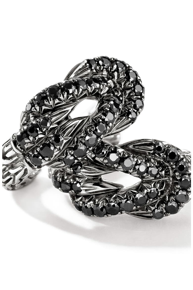 Love Knot Earrings, Black Sapphire, Alternate, color, SILVER BLACK