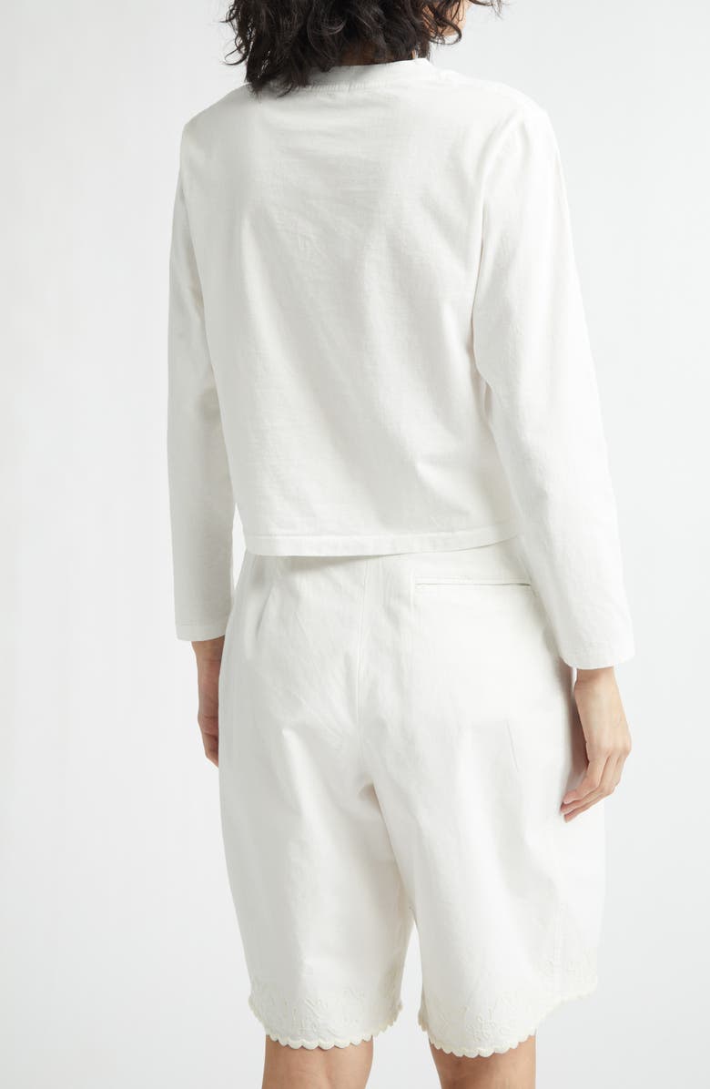 Bode Cross Stitch Clock Long Sleeve T-Shirt, Alternate, color, Cream