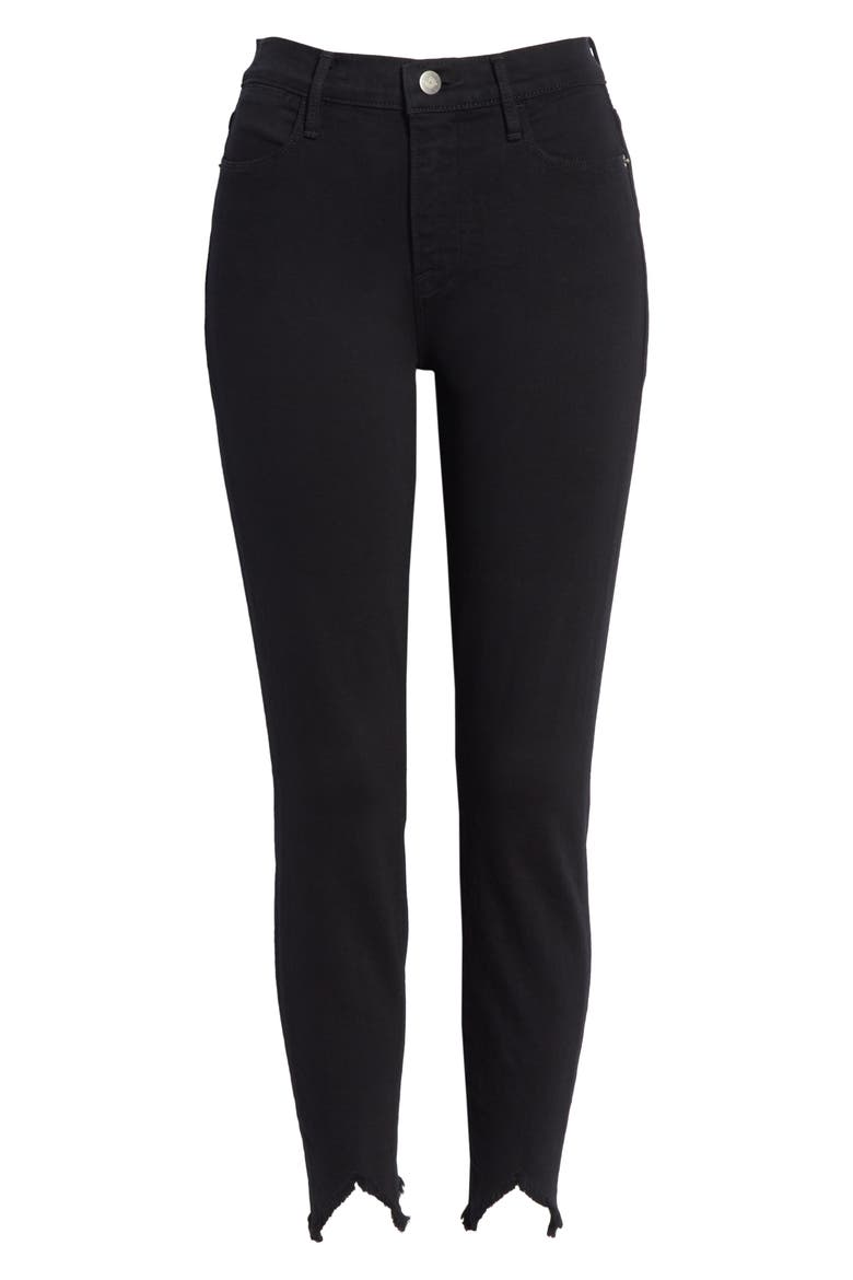 Le Sylvie High Waist Ankle Raw Hem Straight Leg Jeans, Alternate, color, SIGHTGLASS
