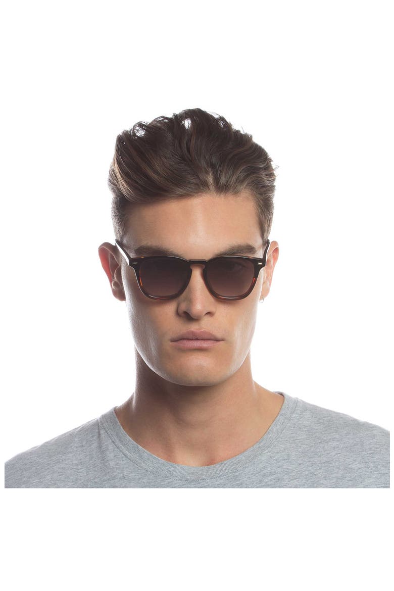 No Biggie 49mm Square Sunglasses, Alternate, color, BLACK / TORT / KHAKI GRAD