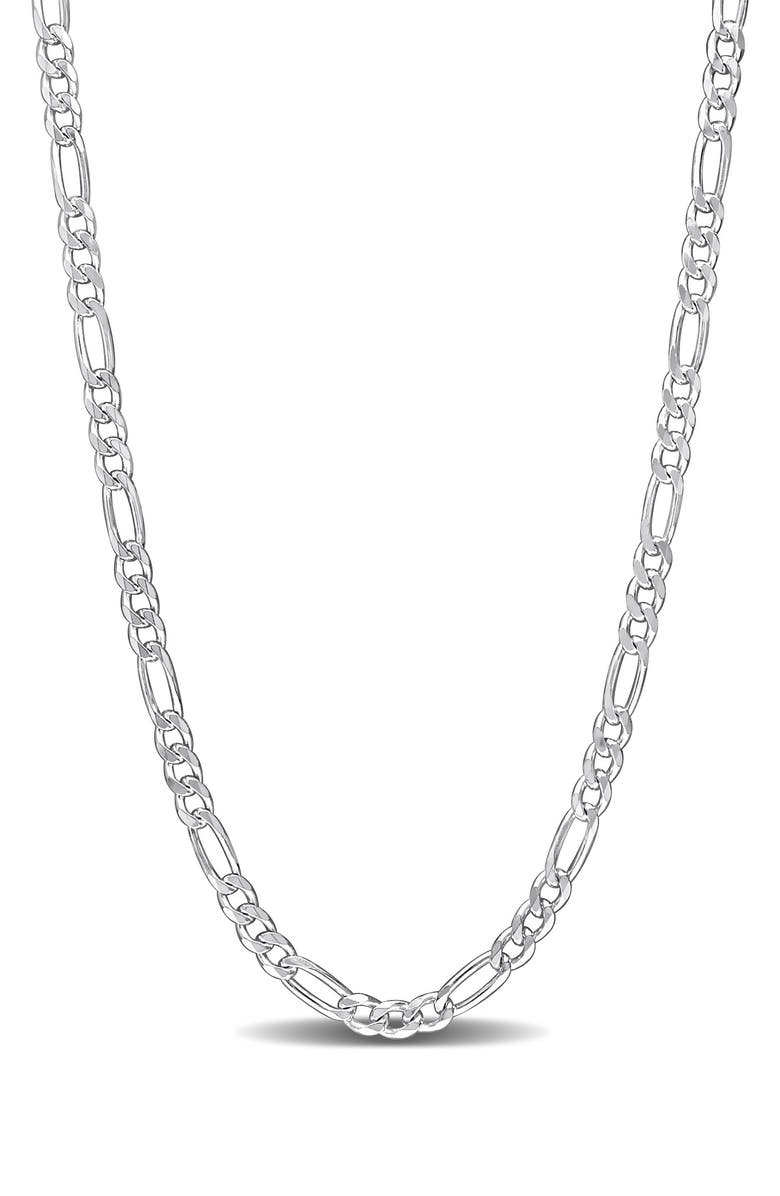 DELMAR Sterling Silver Figaro Chain Link Necklace, Main, color,