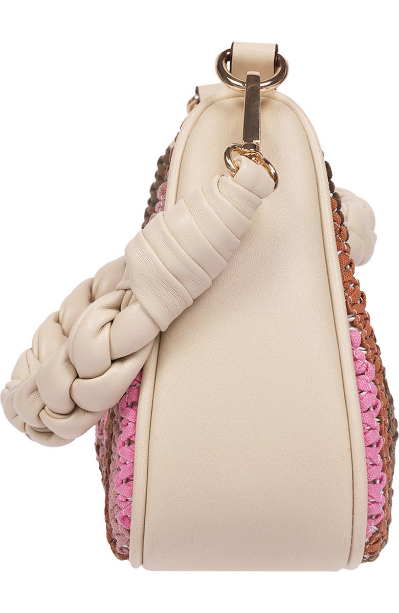 Tommy Bahama Woven Ribbon Zip Top Shoulder Bag, Alternate, color, Cream