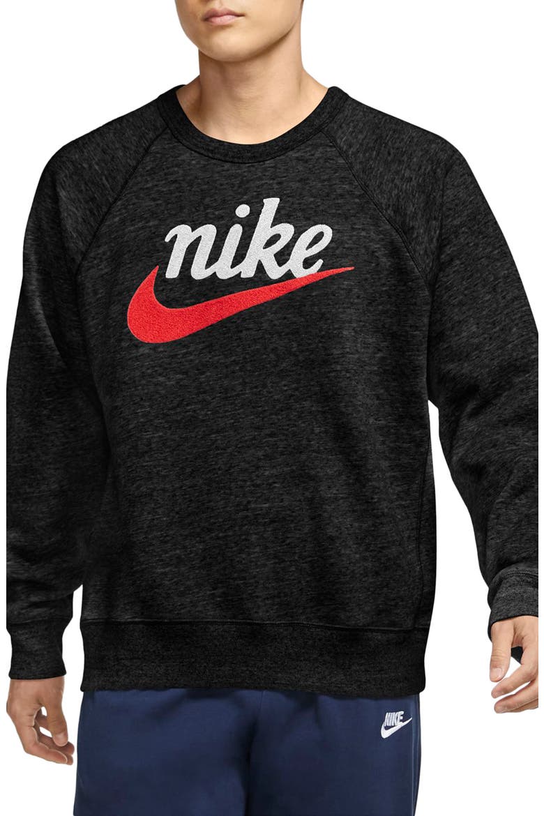 Heritage Crewneck Sweatshirt, Main, color, BLACK/ HEATHER