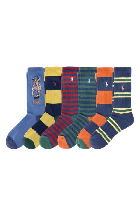 6-Pack Assorted Crew Socks