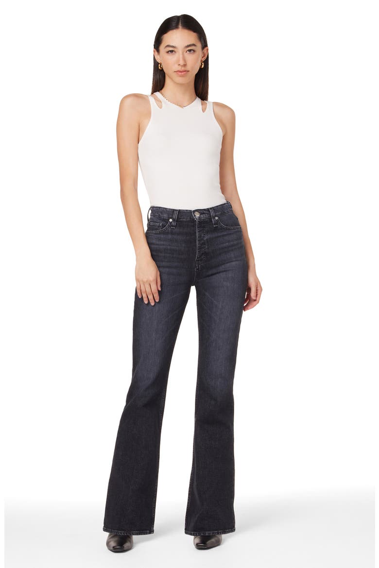 Faye Ultra High Waist Flare Jeans, Alternate, color, ECO BLACK