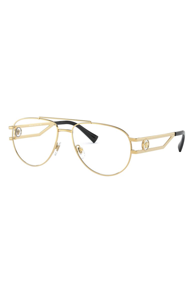 57mm Aviator Optical Glasses, Alternate, color, GOLD/ DEMO LENS