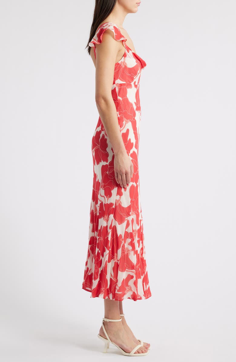 Rails Marigold Floral Flutter Sleeve Midi Dress, Alternate, color,