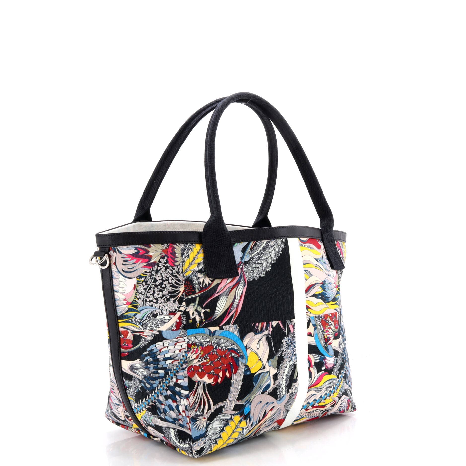 Pre-Owned Hermes Petit H So Tote Printed Canvas, Alternate, color, Multicolor