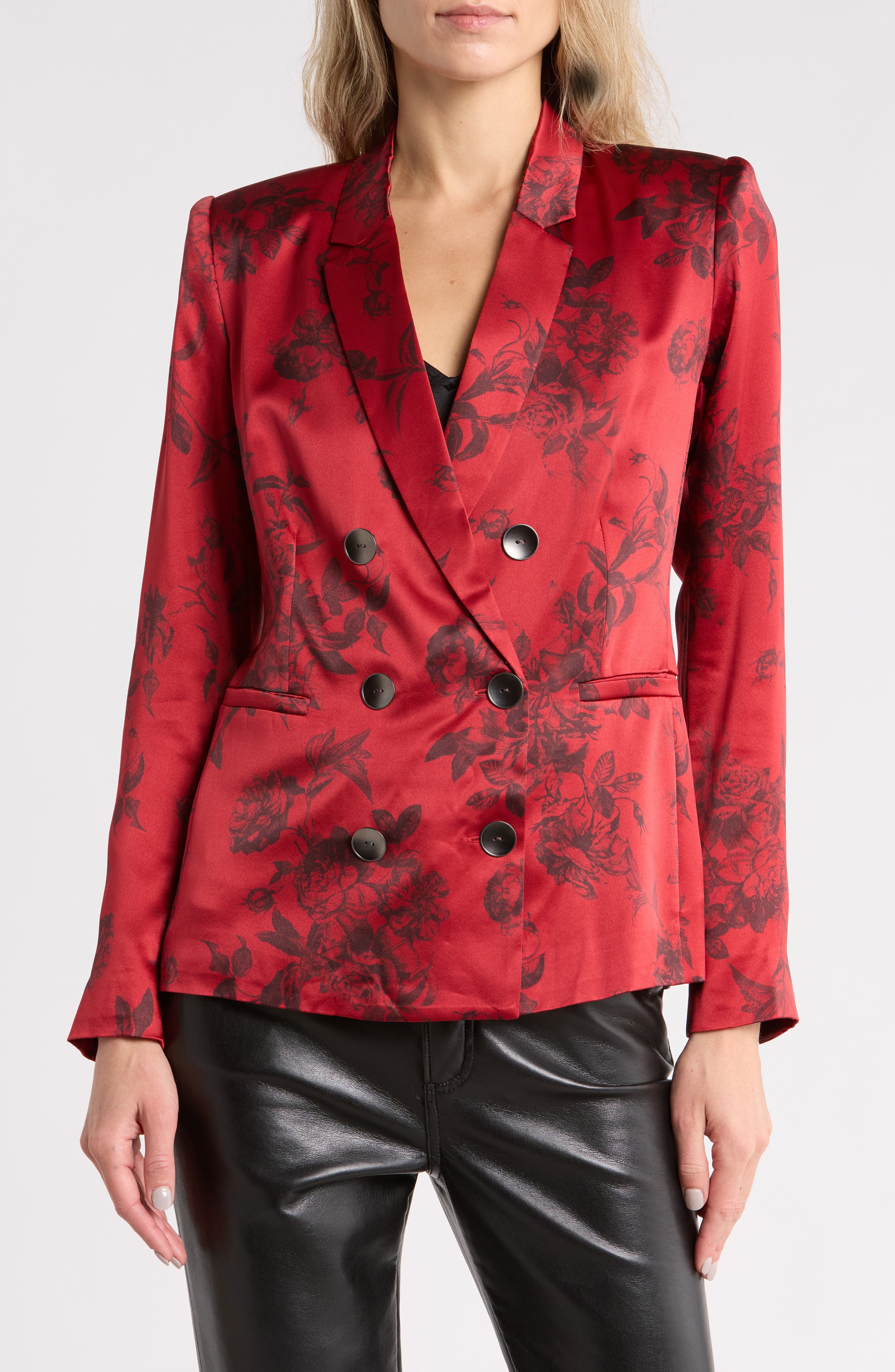 Colin Floral Double Breasted Silk Blazer