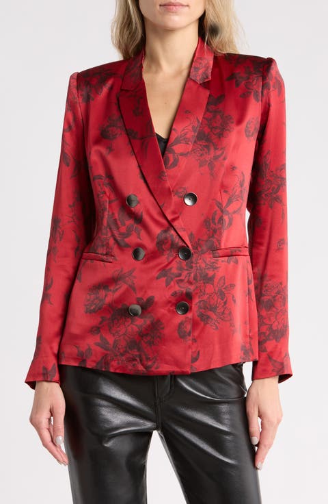 Colin Floral Double Breasted Silk Blazer