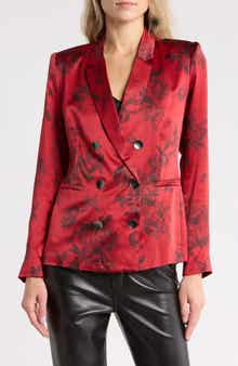 Colin Floral Double Breasted Silk Blazer
